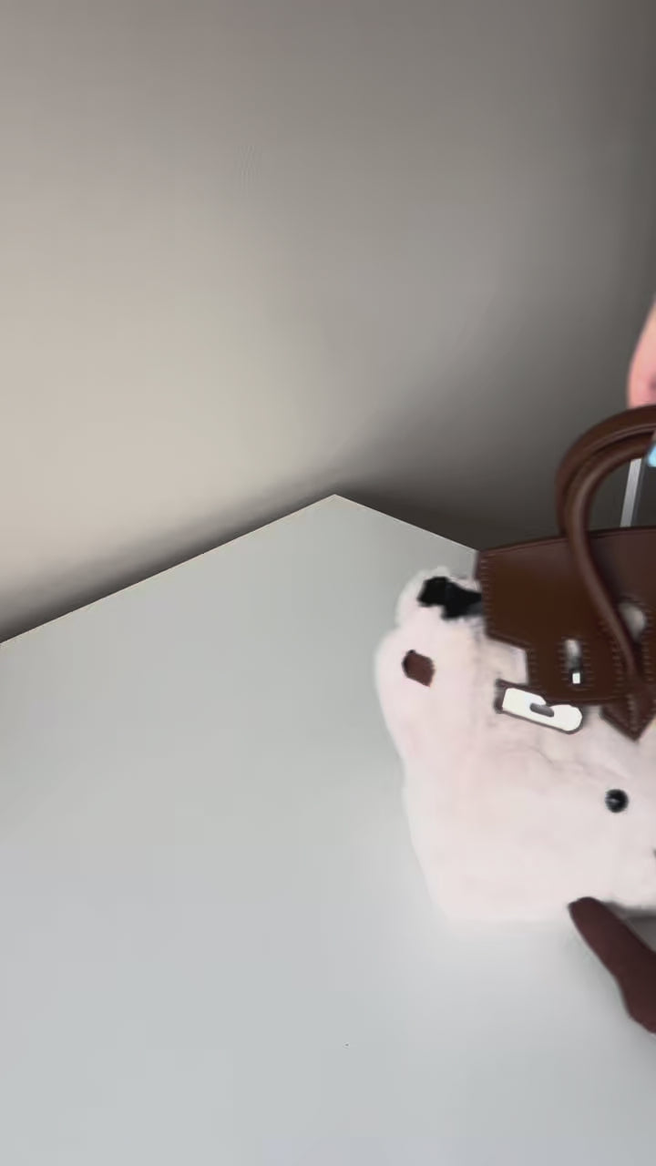 Cozy Smile Plush Handbag with Strap